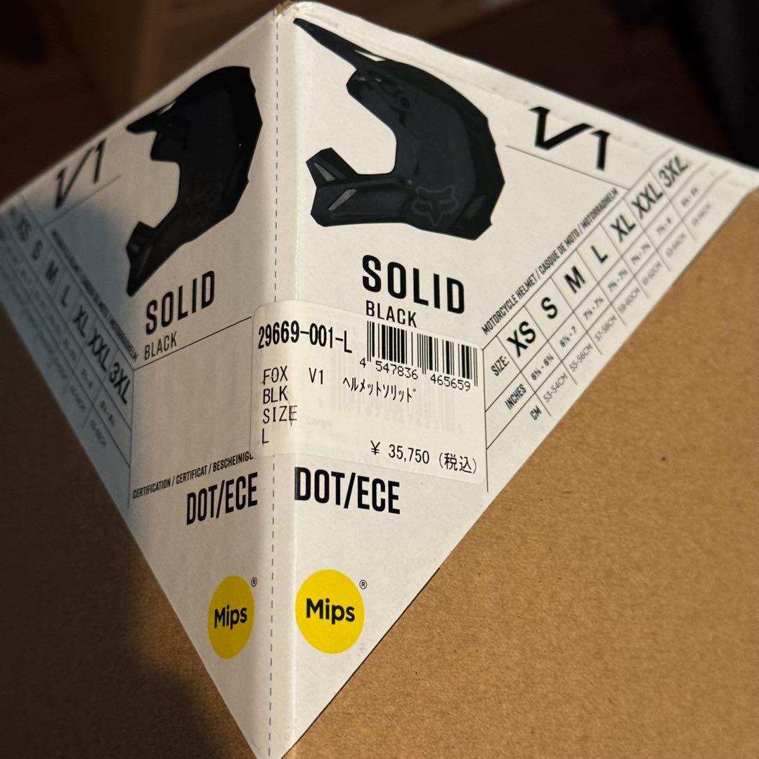 Fox V1 ヘルメット(ソリッドブラック/Lサイズ)