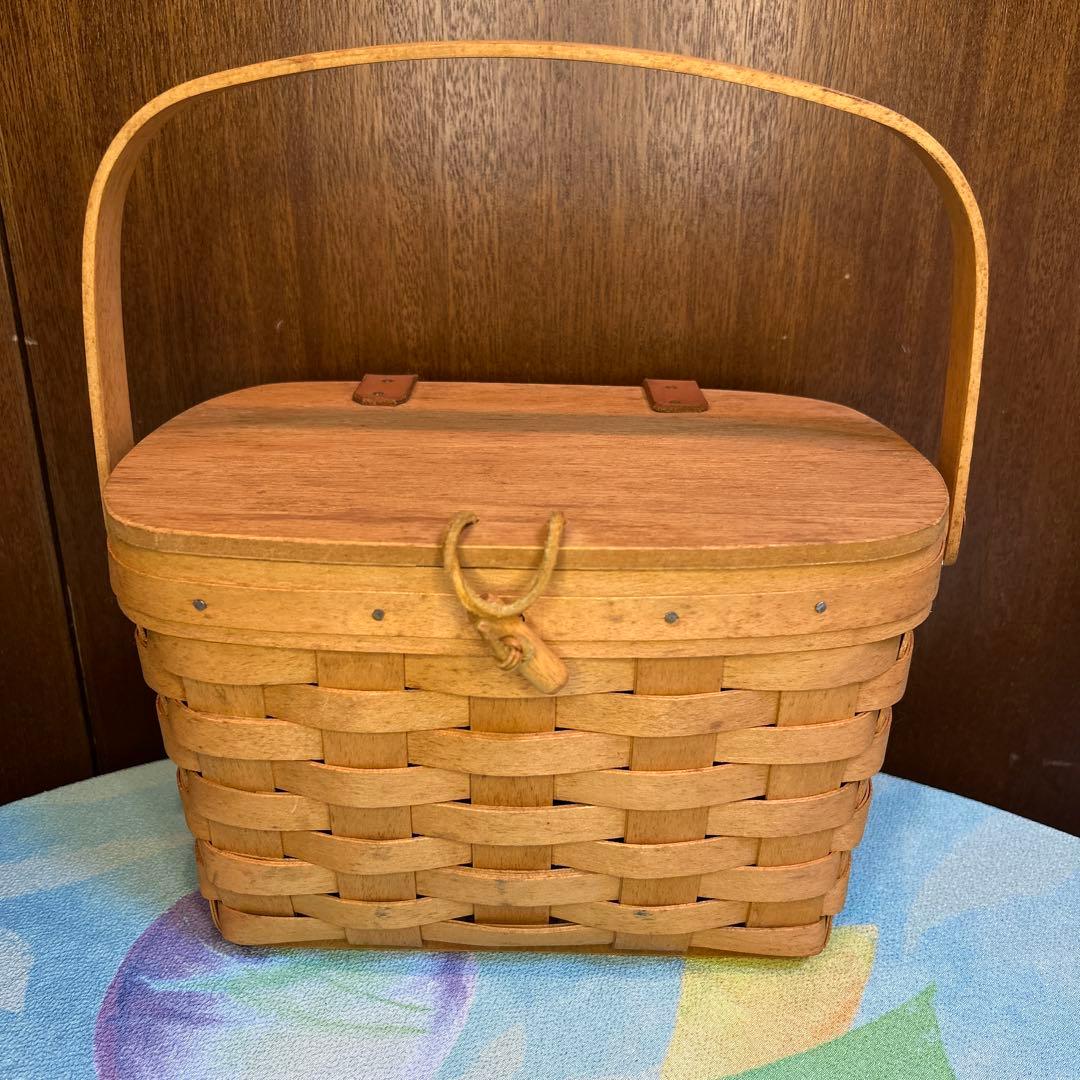 貴重 ロンガバーガーlongaberger 木製バスケット小物入れ ヴィンテージ