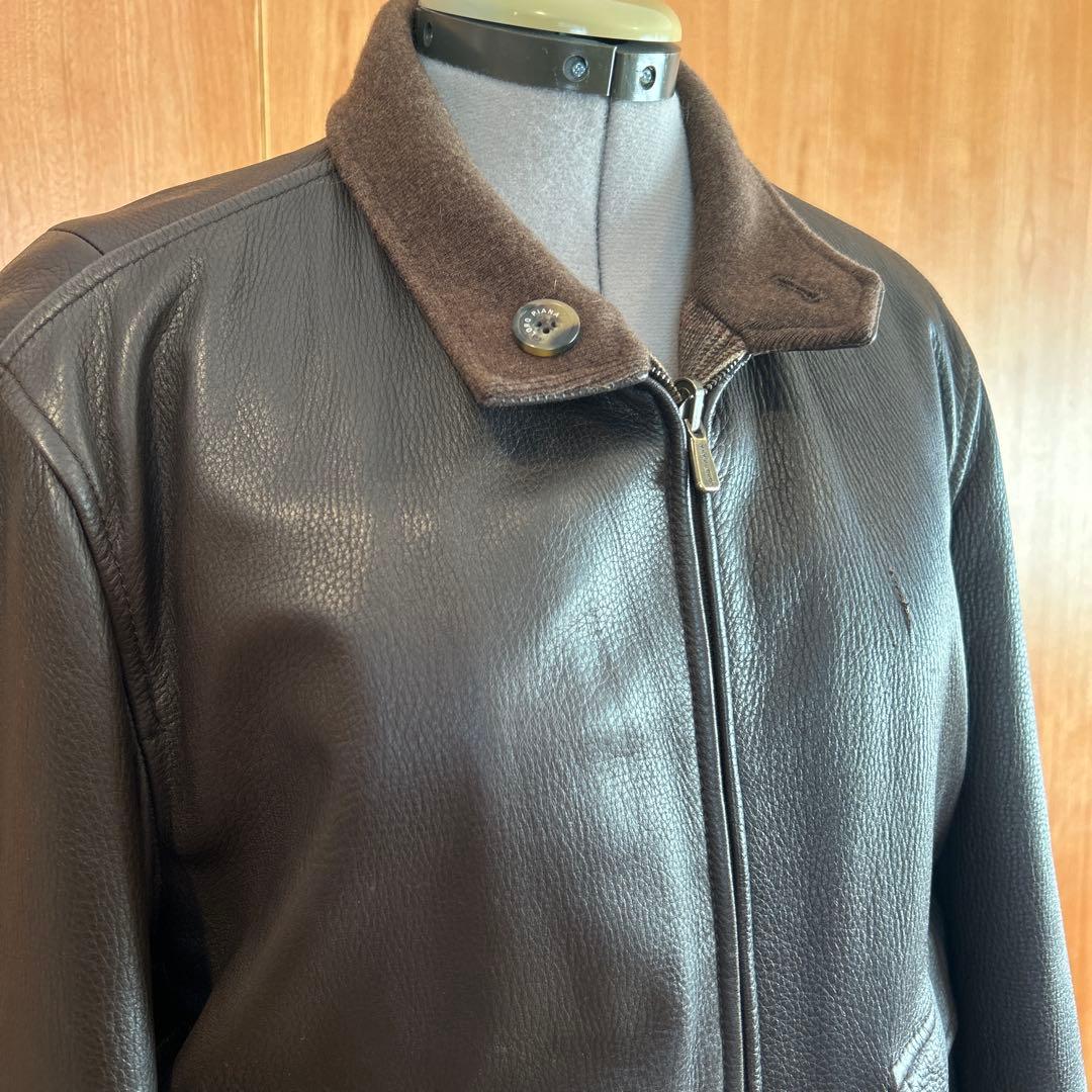 Loro Piana 鹿革レザー×カシミア　リバーシブルジャケット　メンズM