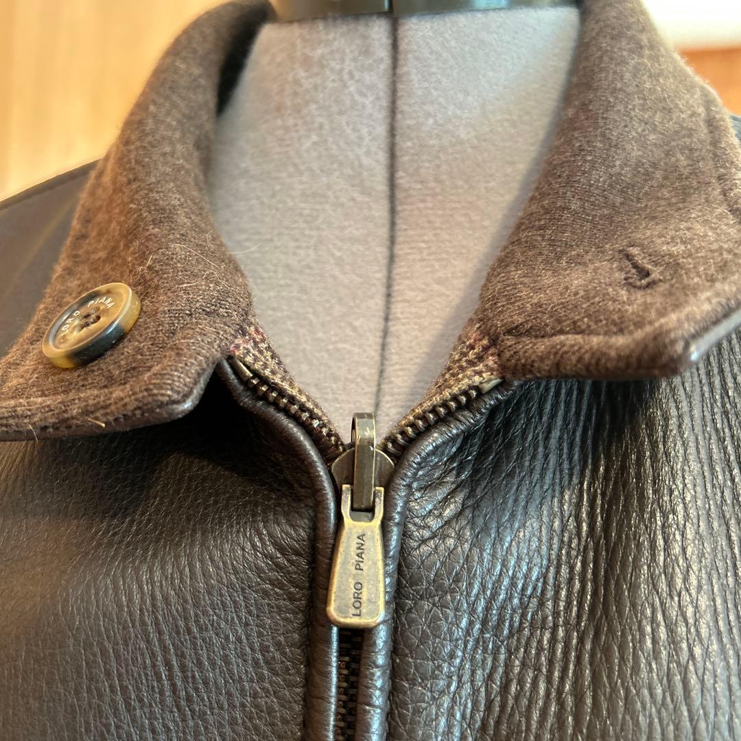 Loro Piana 鹿革レザー×カシミア　リバーシブルジャケット　メンズM