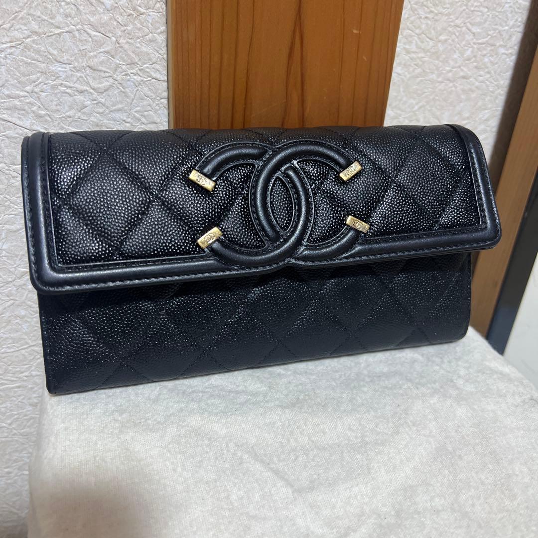 CHANEL フィリグリー　長財布　キャビアスキン