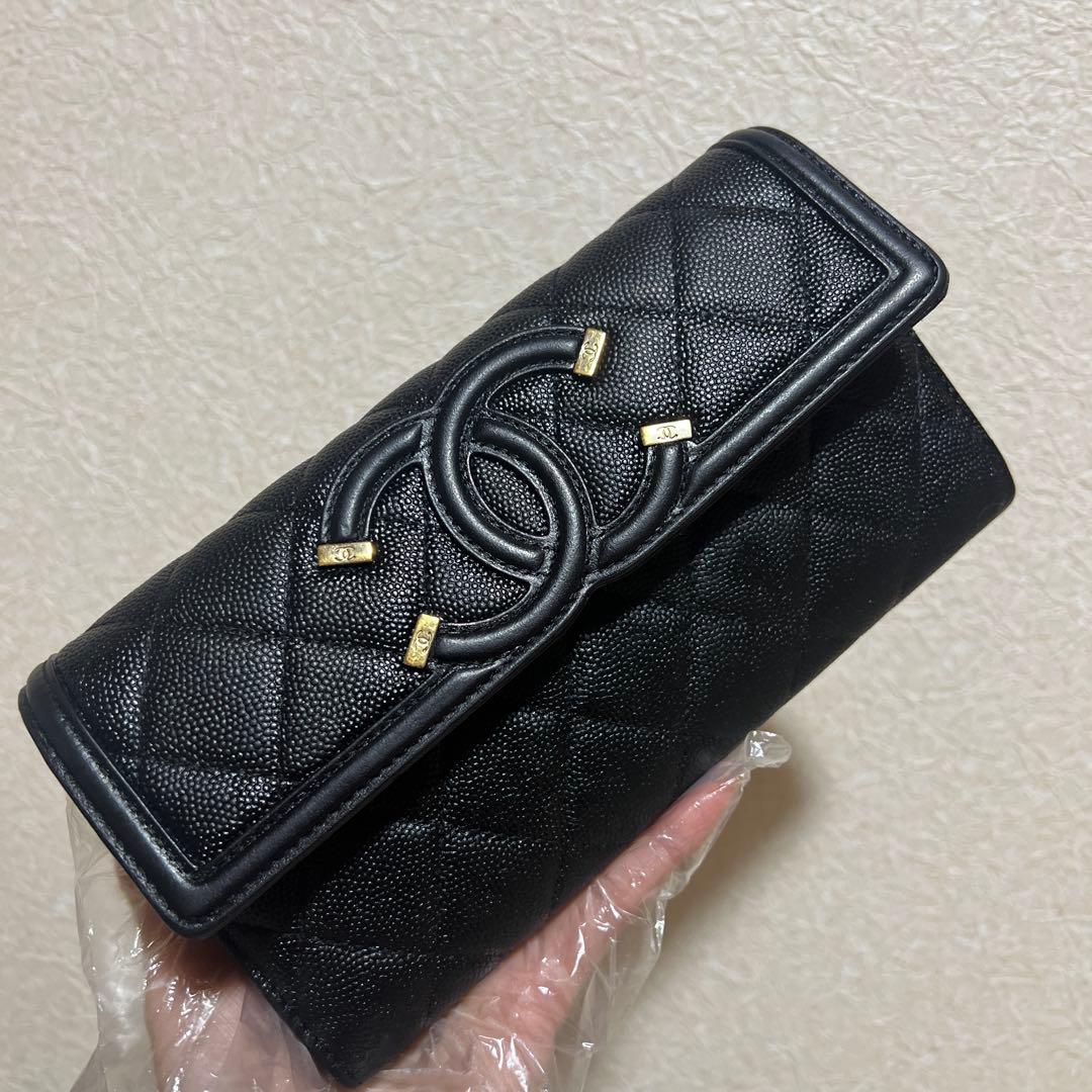 CHANEL フィリグリー　長財布　キャビアスキン