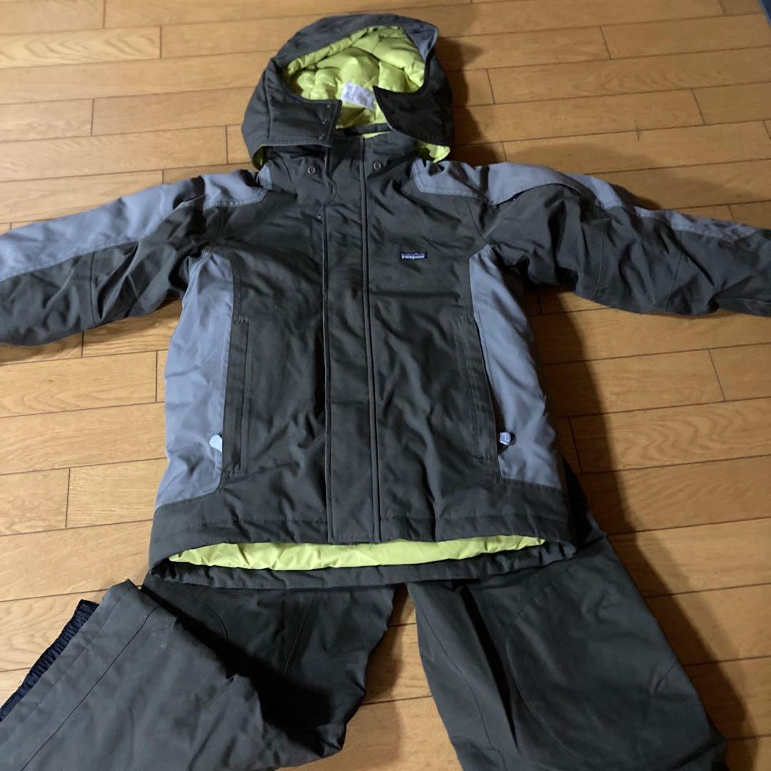 patagonia 子ども用スキーウェア オリーブグリーン　サイズM（10）