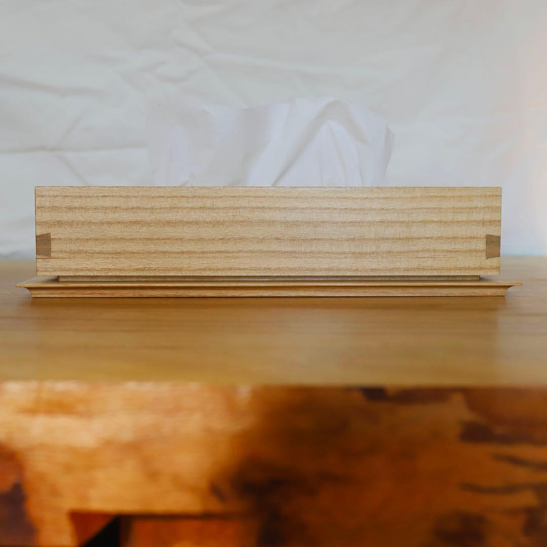 桐のティッシュケース　ナチュラル色