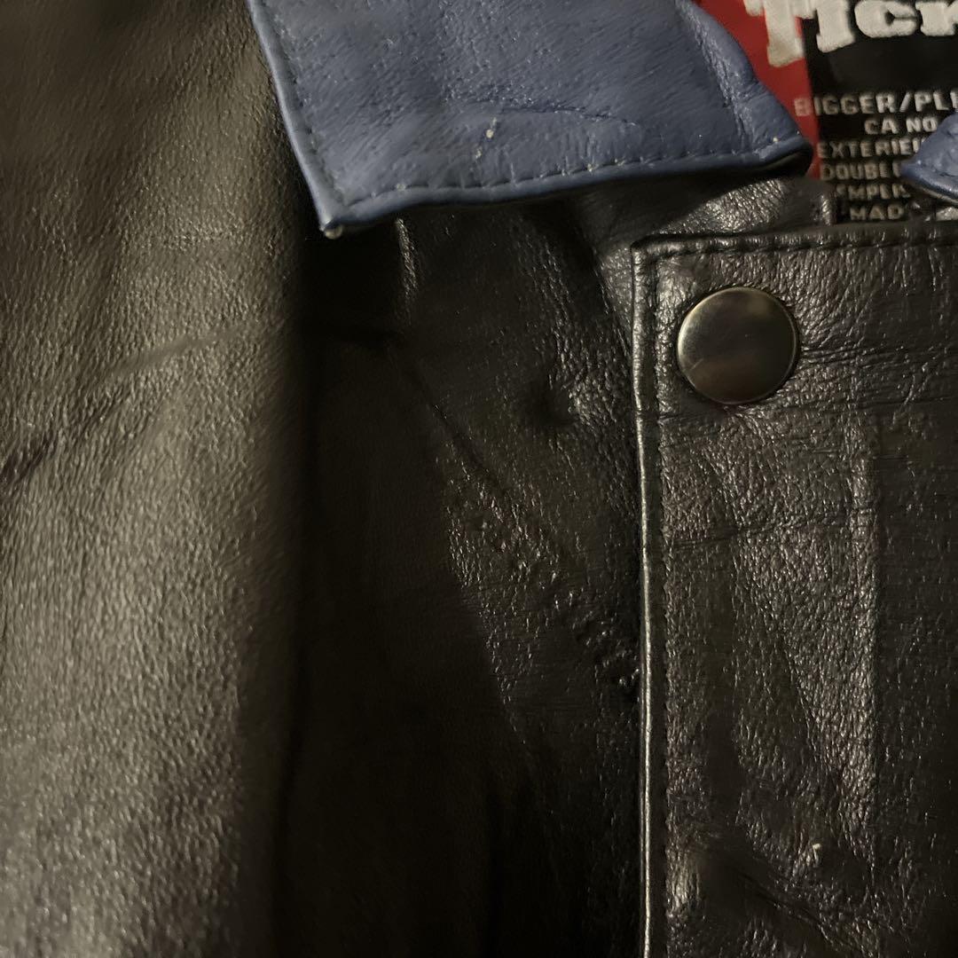 【希少】ジョージタウン・ホヤス 本革 カレッジ レザージャケット ブルドッグ