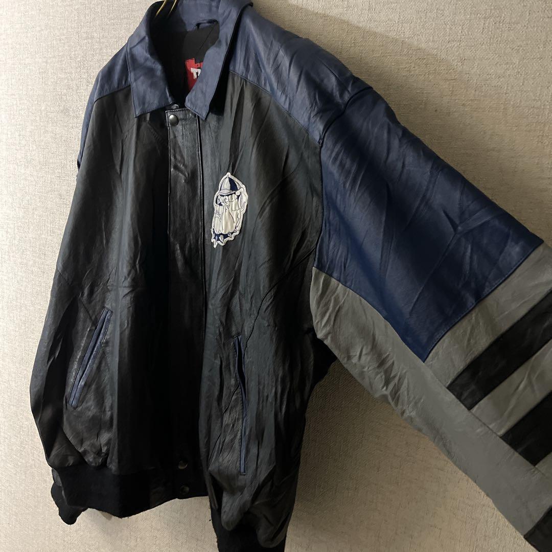 【希少】ジョージタウン・ホヤス 本革 カレッジ レザージャケット ブルドッグ