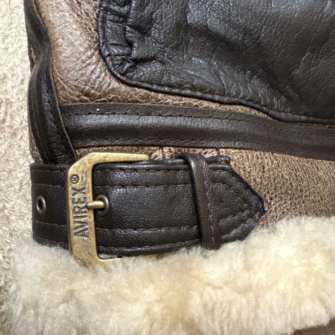 タグ有AVIREX USA ジャケット　98000円　ボア襟付きレザージャケット