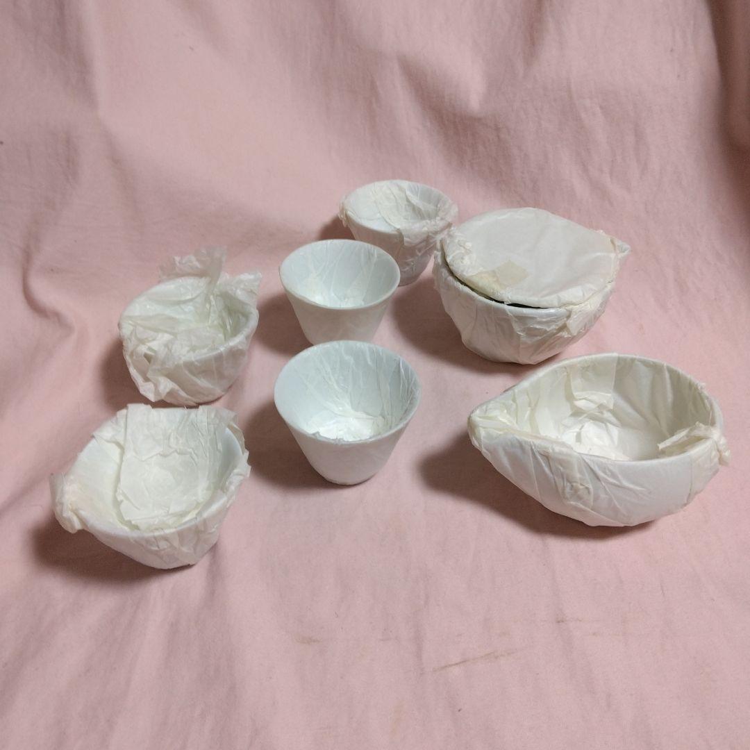 出石焼　永澤永山作　菊花刻白磁 煎茶器