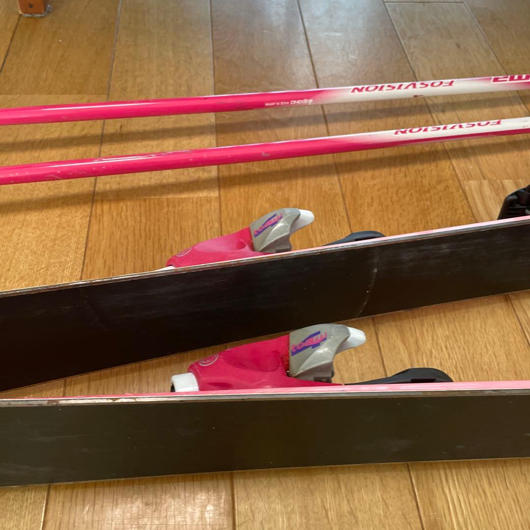 スキー板 ブーツ2足　ストック 4点セット　サイズ90