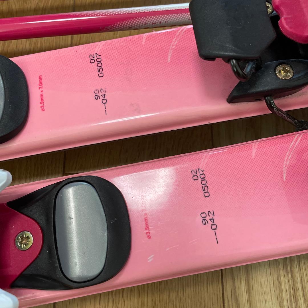 スキー板 ブーツ2足　ストック 4点セット　サイズ90