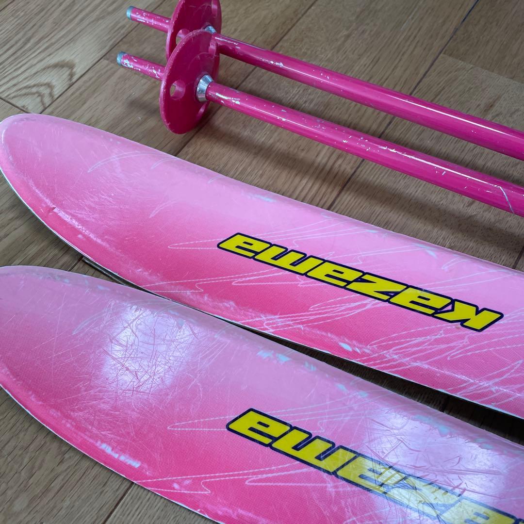 スキー板 ブーツ2足　ストック 4点セット　サイズ90