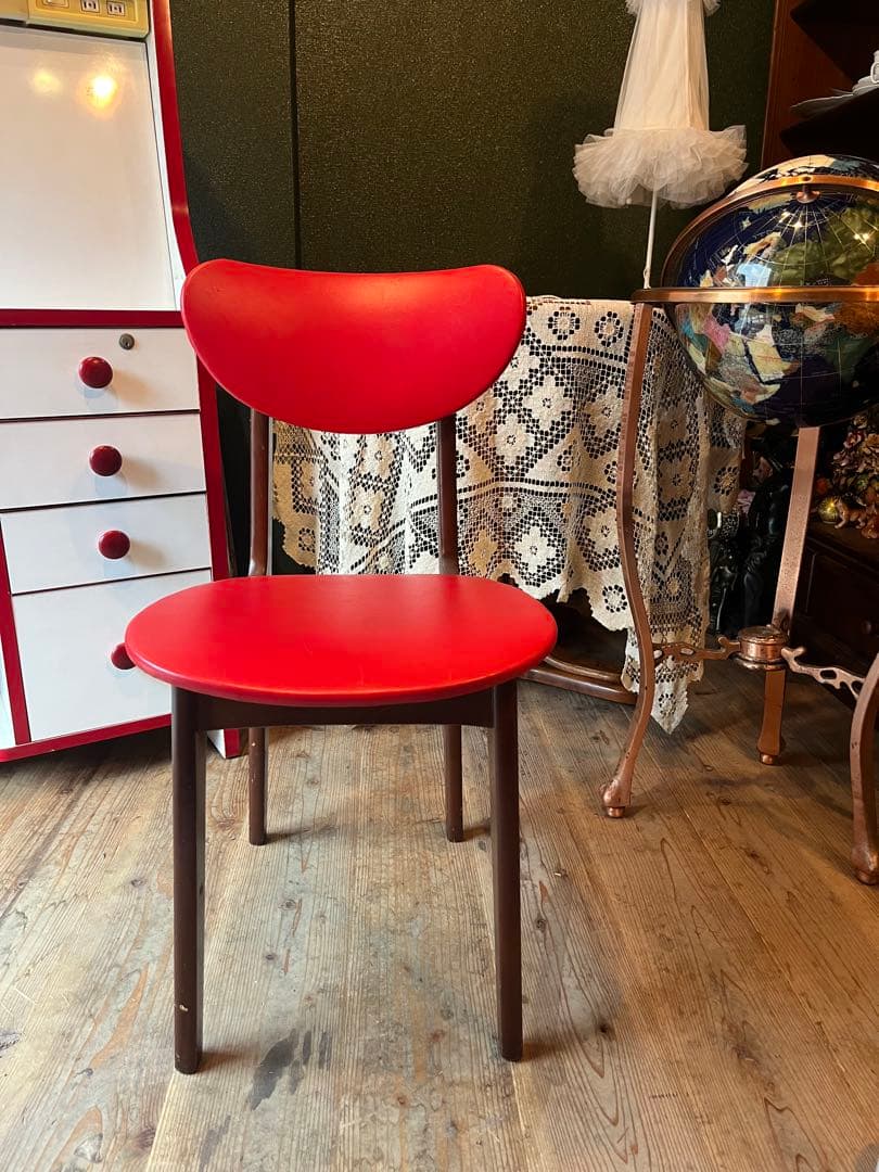 ビーンズ型 チェア 椅子 昭和レトロ レトロポップ 当時物 赤 インテリア
