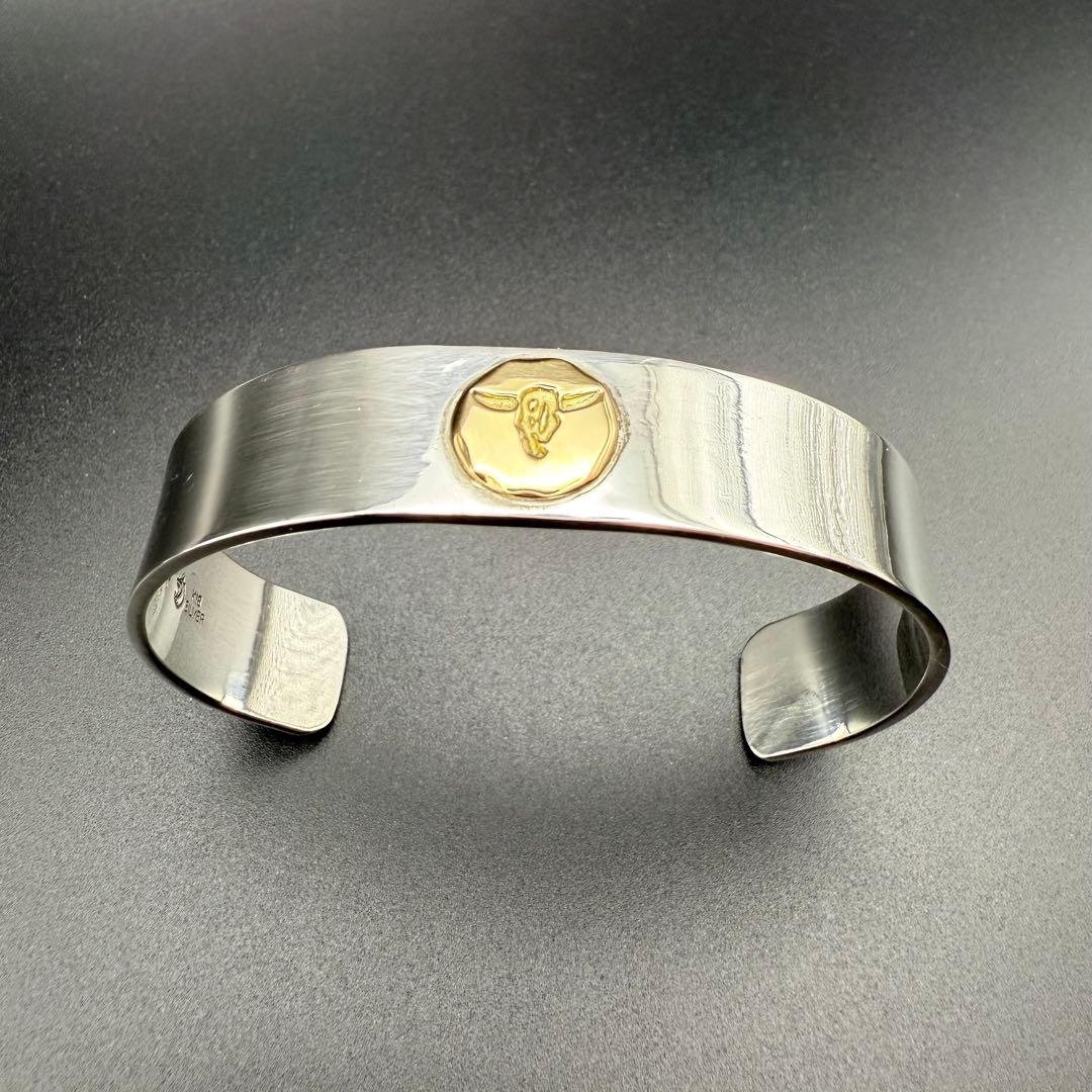 ●【美品】TADY&KING 平打ちバングル18Kロングホーン S