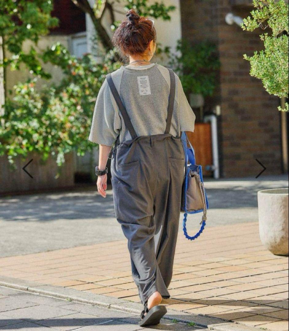 ニコアンド　misayo ラクテロサロペット　チャコール　Lサイズ