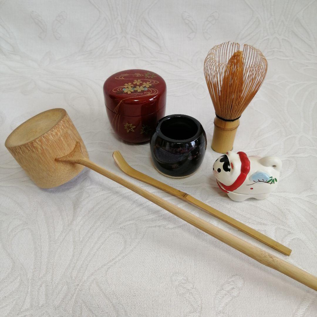 未使用/茶道具セット 抹茶茶碗 棗 水差し 建水など他 短冊