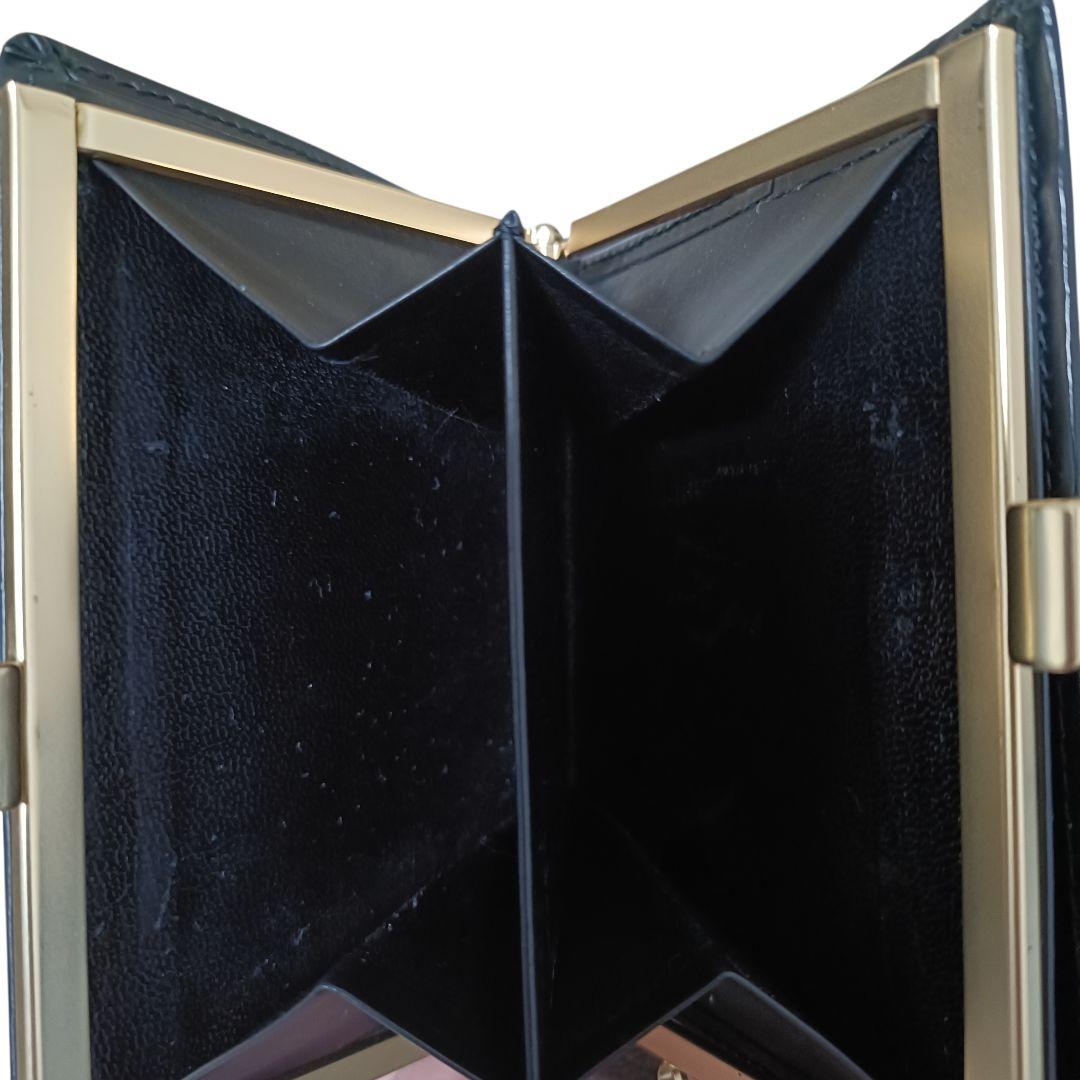 【美品】バーバリー 二つ折り財布 がま口 ゴールド金具 ノバチェック ブラック