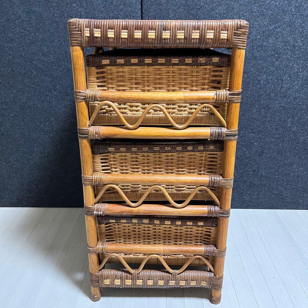 kazama ラタン　籐　ラタンラック　収納ラック　引き出し　3段　インドネシア