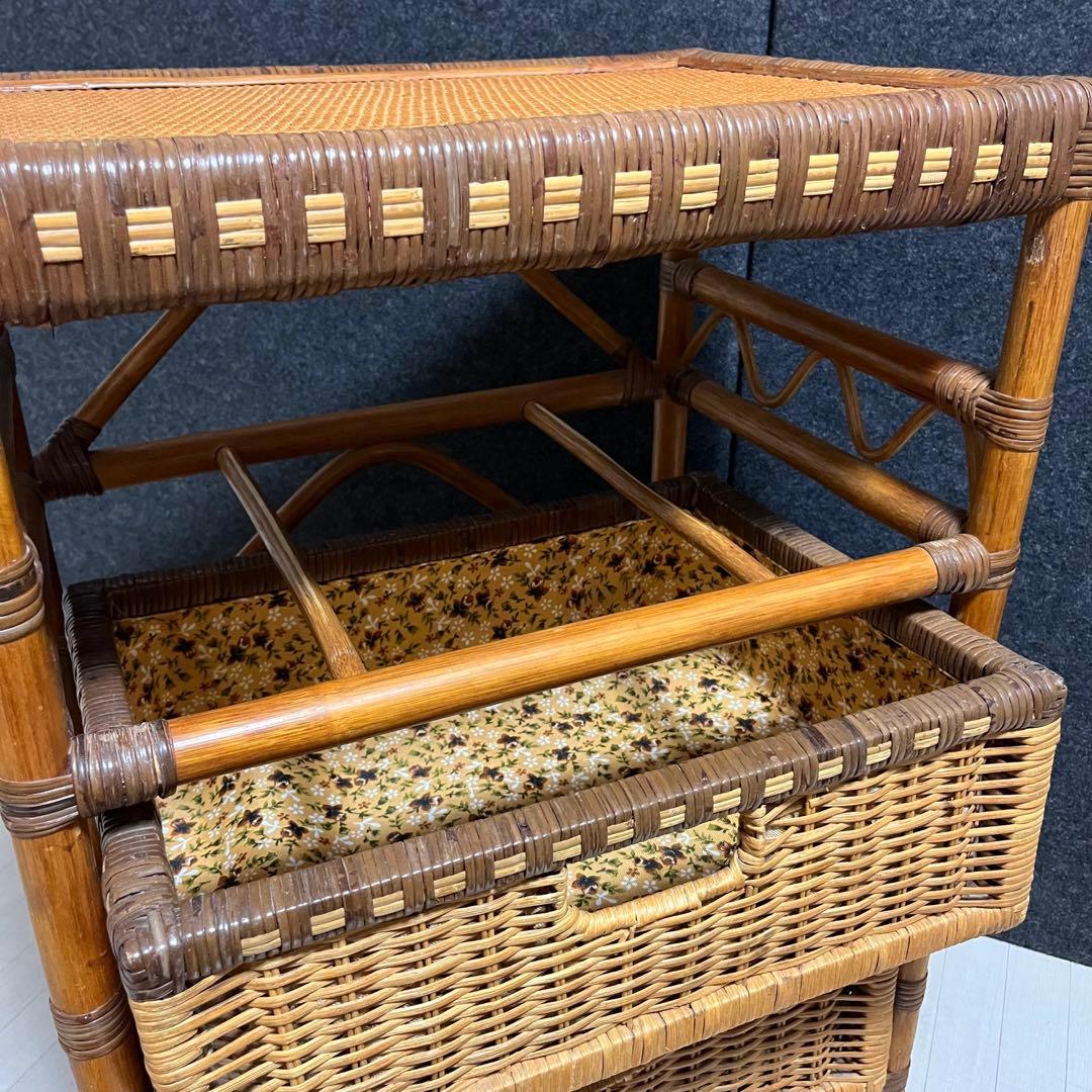 kazama ラタン　籐　ラタンラック　収納ラック　引き出し　3段　インドネシア