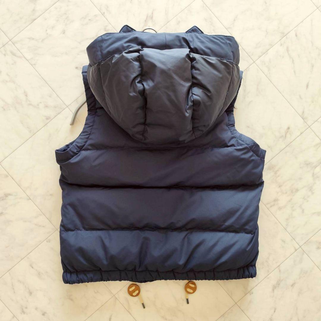 ポロラルフローレン フード レザー ポニー刺繍 ダウンベスト ネイビー