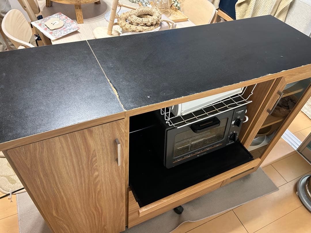 木製キッチンカウンター収納キャビネット