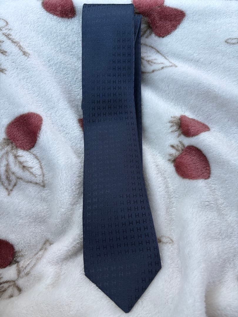 t*y様 HERMES-PARIS ダークブルー ネクタイ