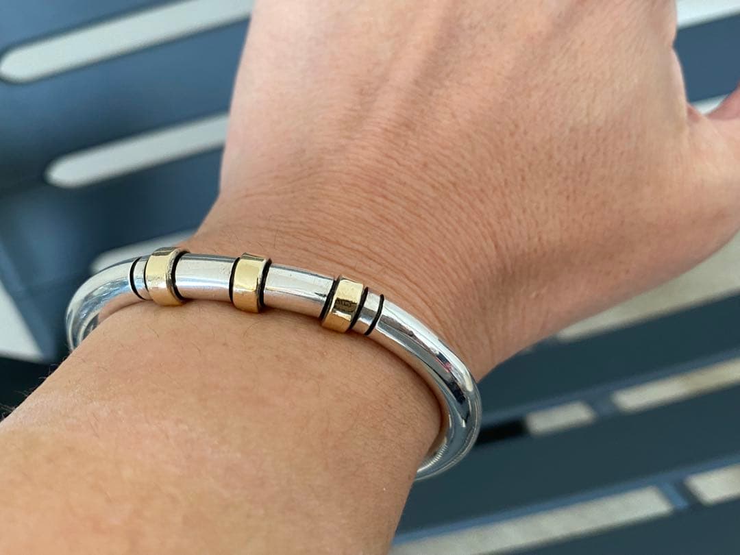 希少Edison Cummingsバングル シルバー X 14K X Lapis