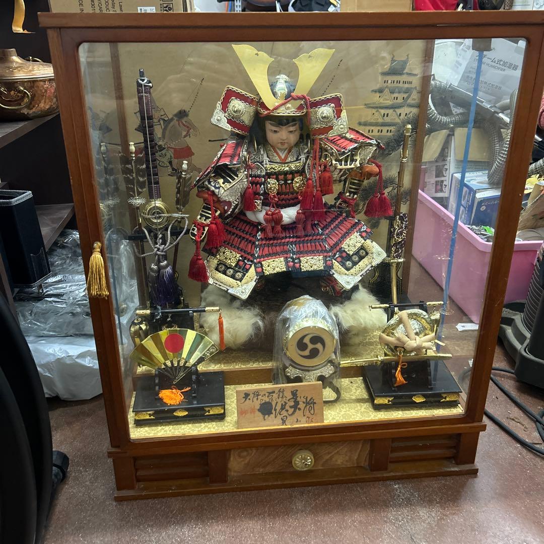 五月人形　大将飾り　亀甲　兜　刀　初陣　オルゴール付き