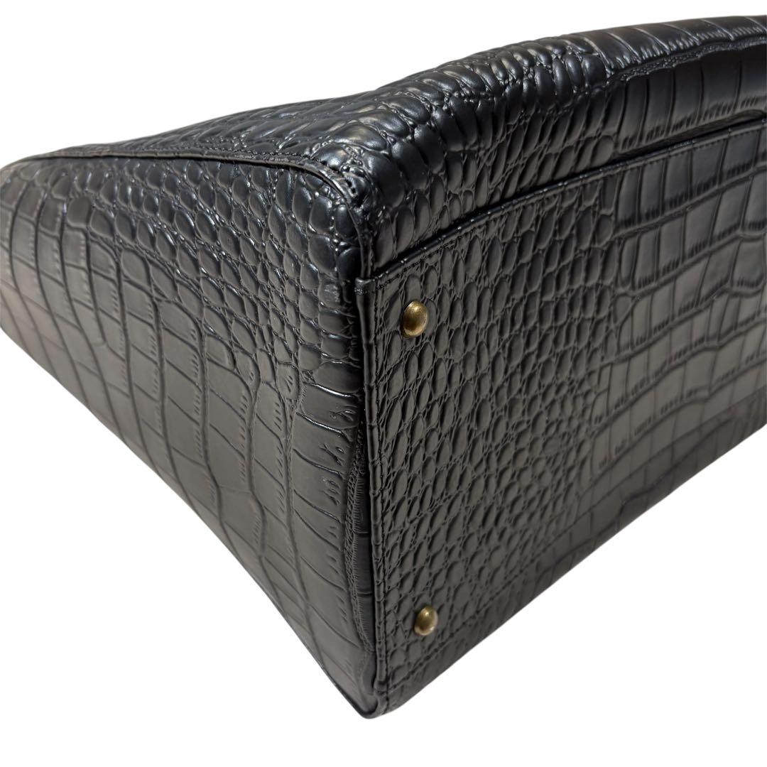 【新品未使用】テットオム/クロコダイル型押しカウレザートートバッグ/牛革/A4可
