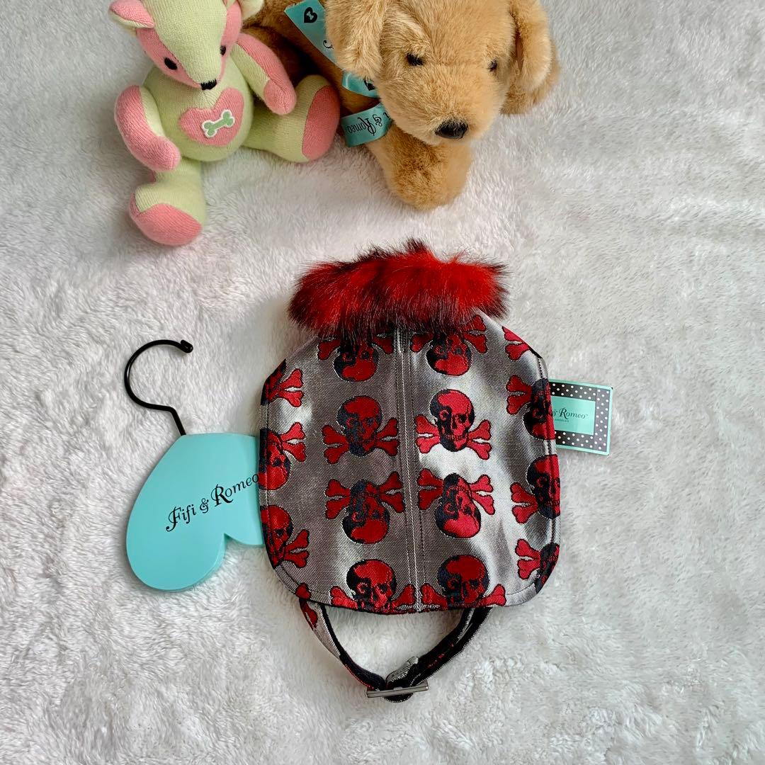 未使用Fifi&Romeoハンガー付きスカル刺繍ファードクロ防寒コート日本製