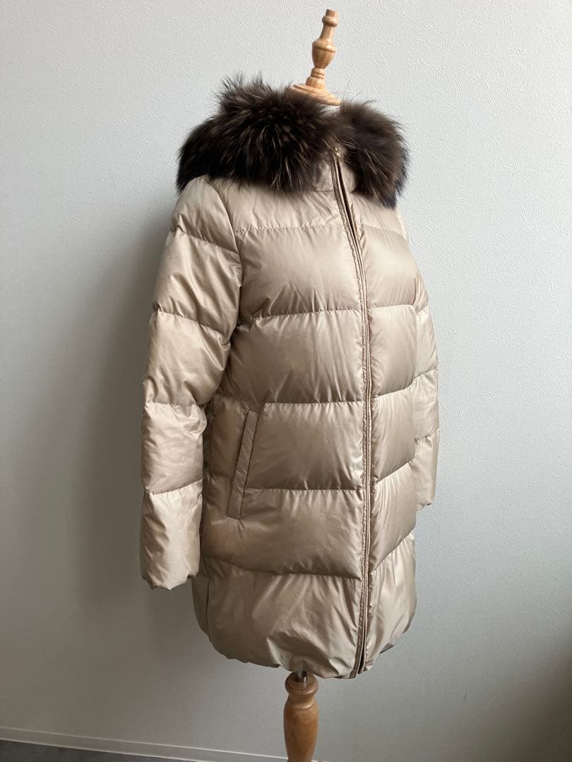 ★ ナノユニバース 西川ダウン リアルファー付 ロング ダウンジャケット