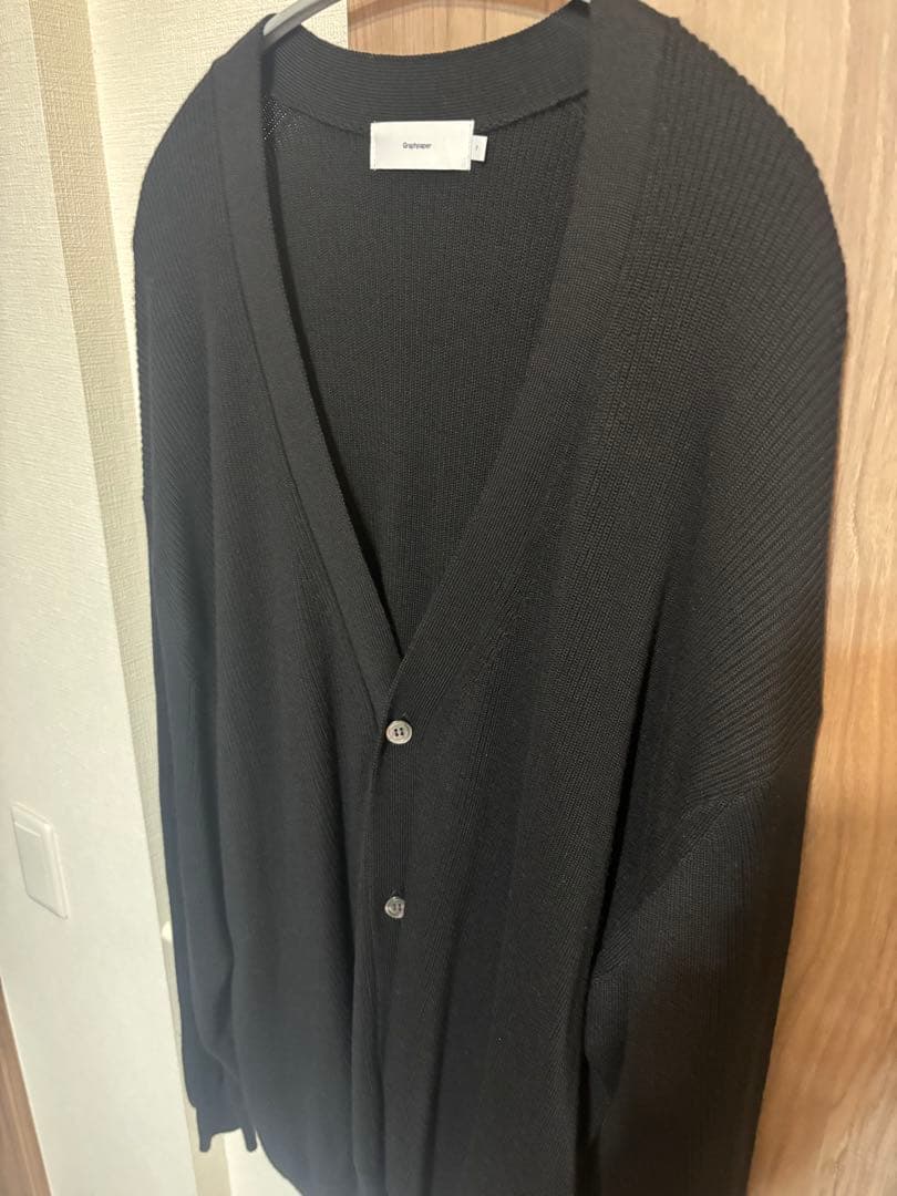 グラフペーパーHigh Density Cardigan / Black