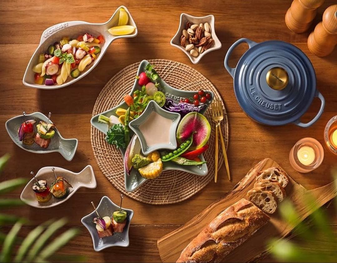 LE CREUSET★ スターフィッシュ★M(27cm)、Sセット★メレンゲ