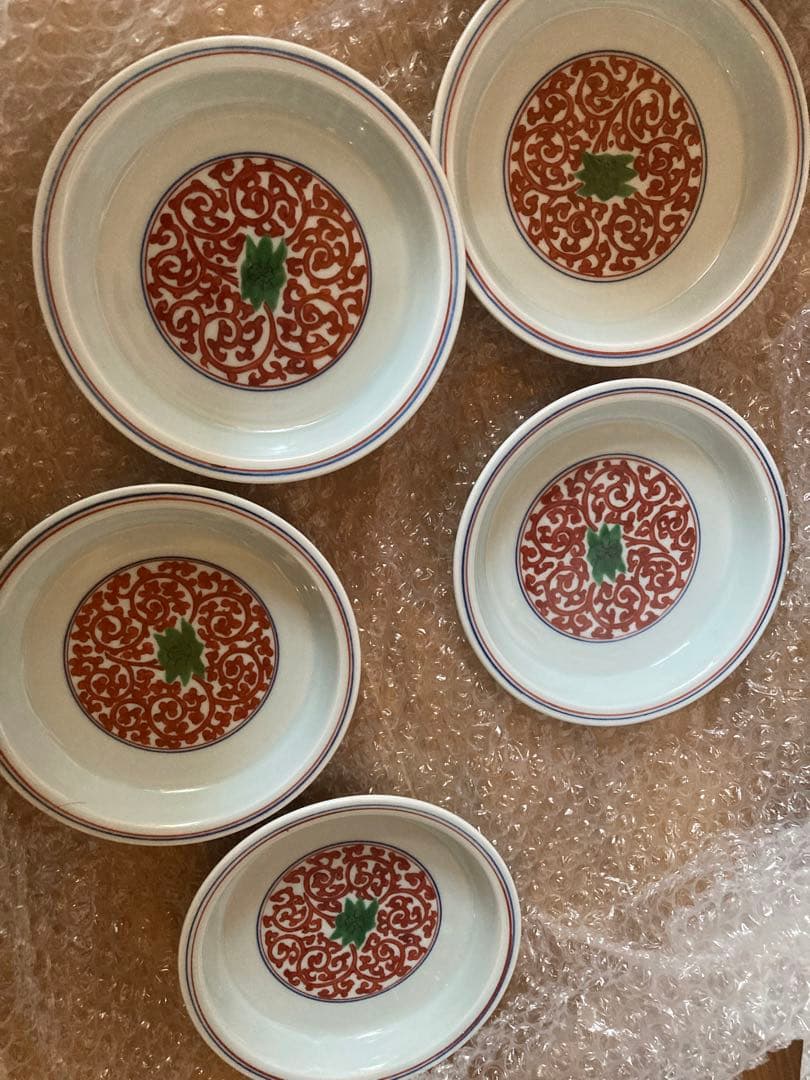 源右衞門赤絵唐草見込5枚セット