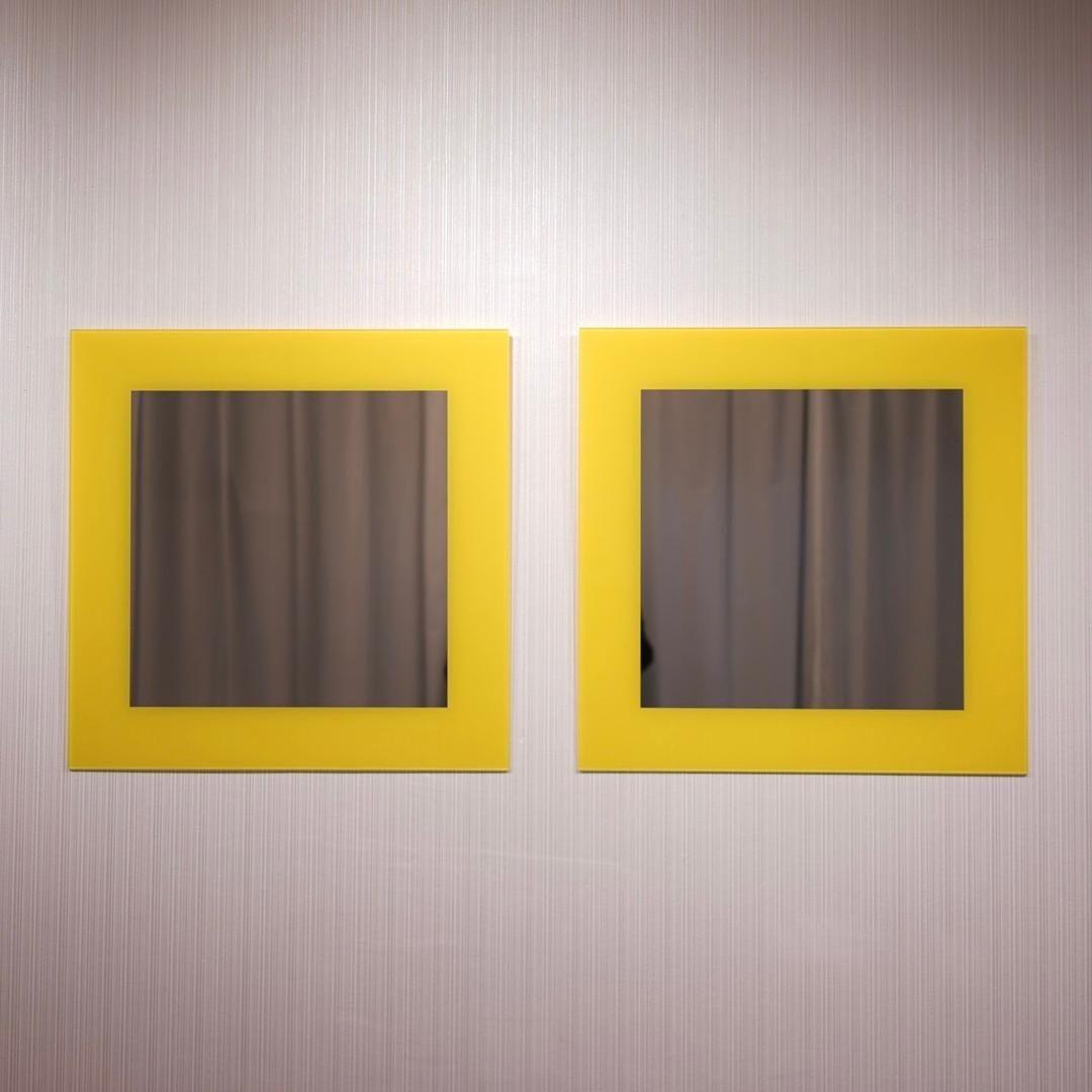 【セール中】2枚 アルテジャパン ミラー 壁掛け イエロー 鏡 ドレッサー 北欧