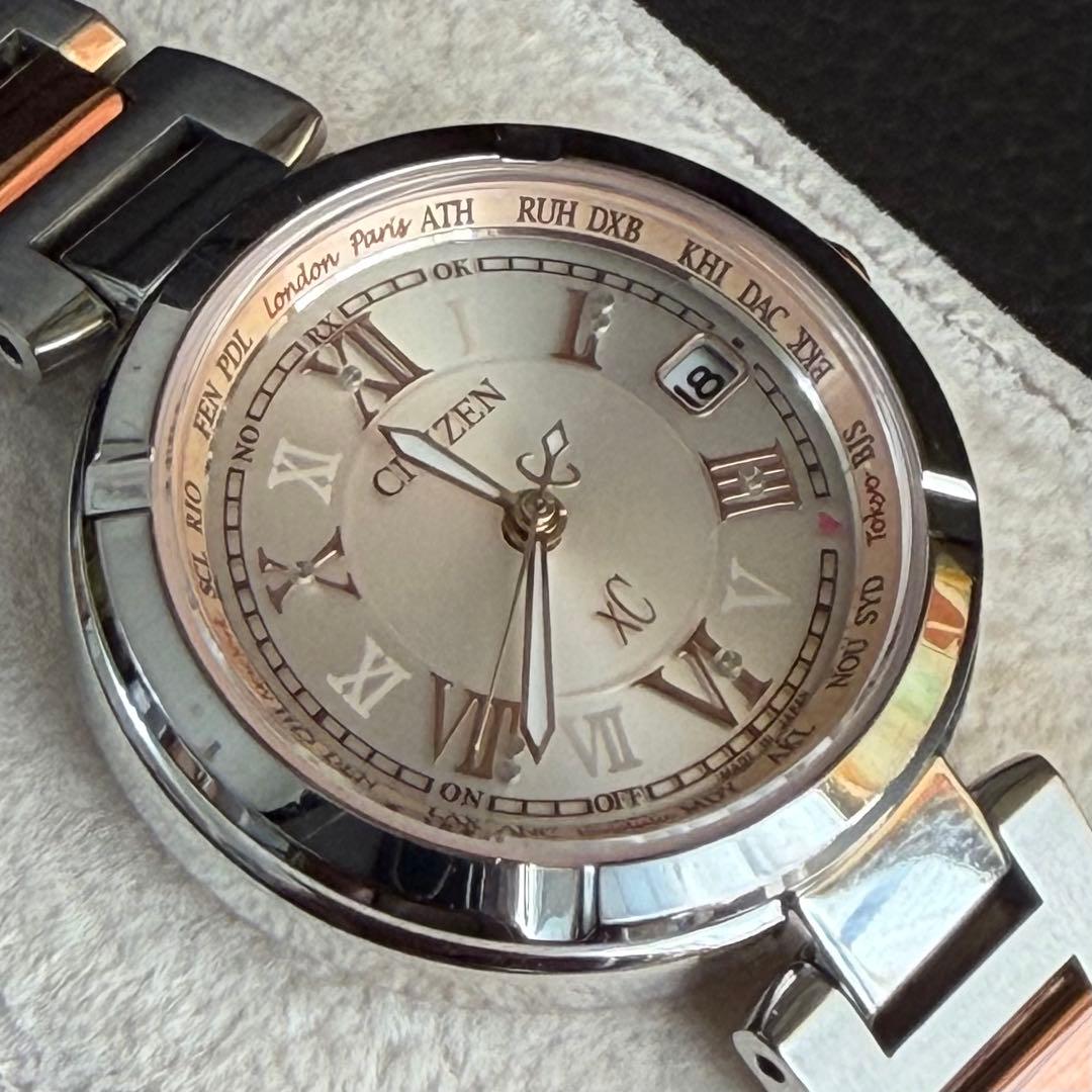 美品 シチズン クロスシー xC 電波ソーラー ピンク レディース