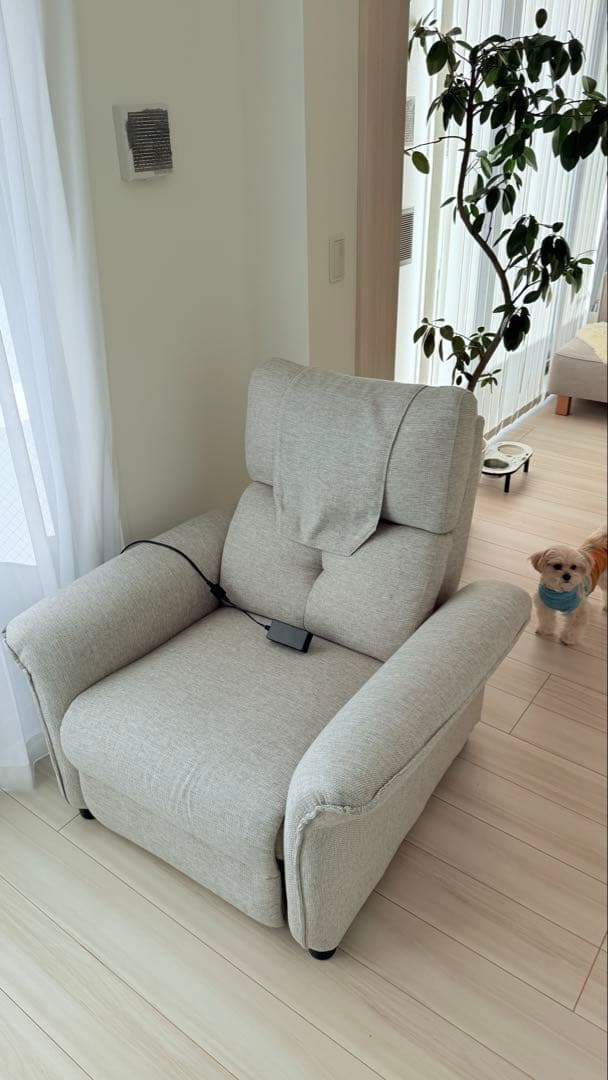 ニトリ リクライニング機能付きグレーソファ