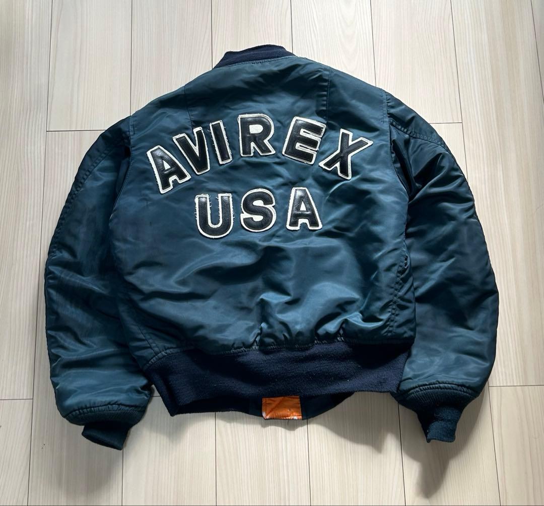 【USA製】AVIREX フライトジャケット MA-1 アーチロゴ　S