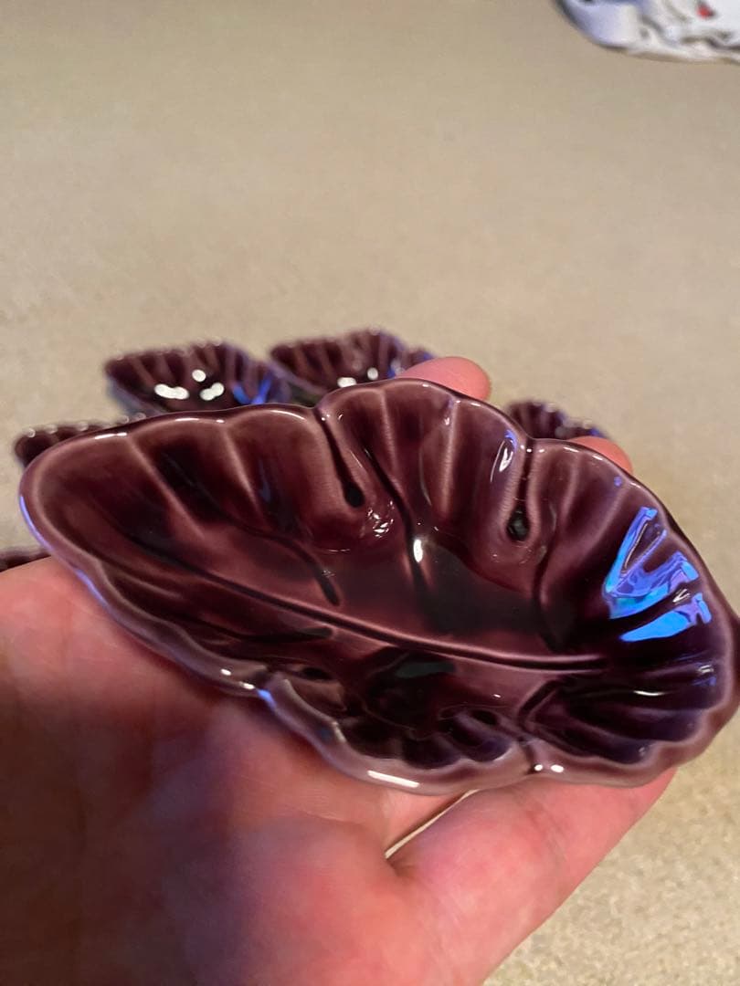 珍味入れ　紫菊葉珍味入れ10客