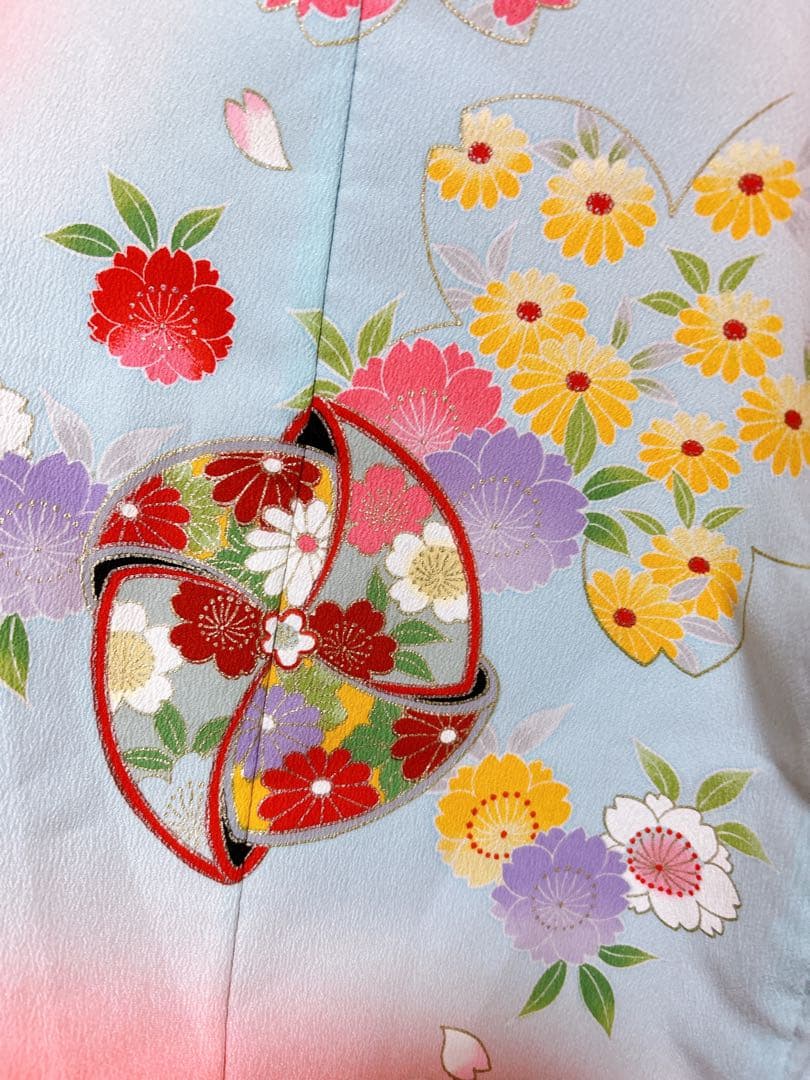 ピンク×水色♡七五三　7歳　女の子　フルセット　一式