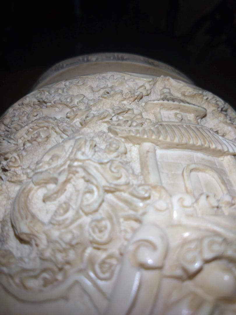 獅子彫刻 木製スタンド付き 飾り香炉 彫刻 骨董風 インテリア