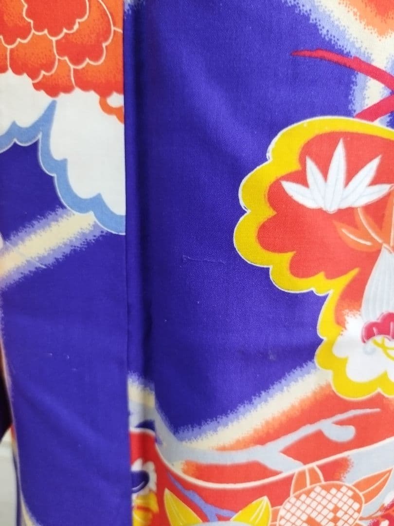 専用です☆☆アンティーク青紫に大きな亀甲模様が美しい着物