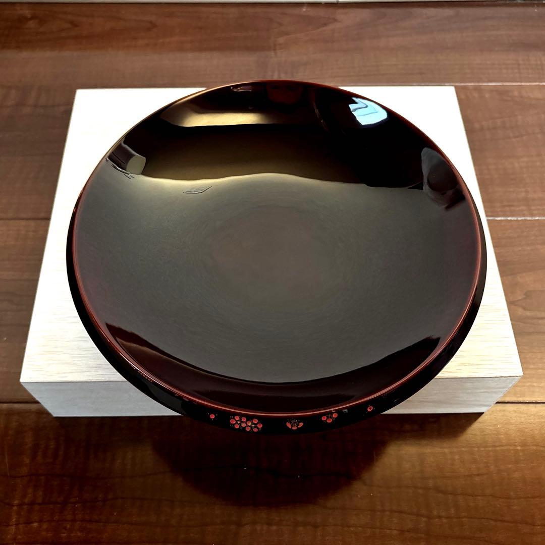 【輪島屋本店】輪島塗 梅 丸皿