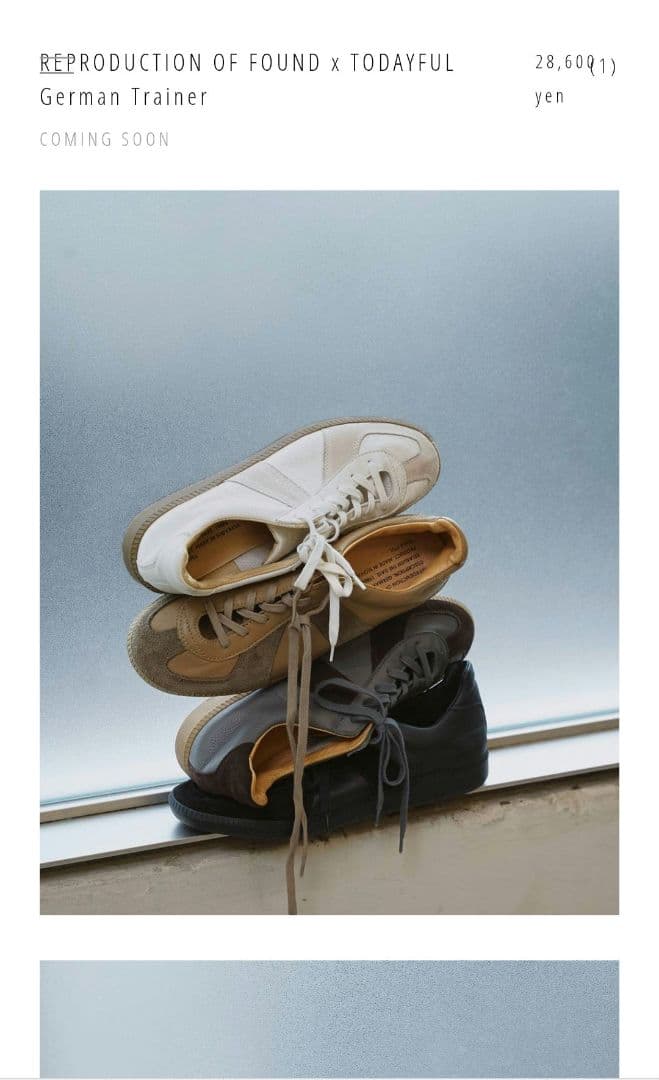 REPRODUCTION OF FOUND x TODAYFUL スニーカー