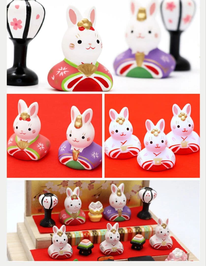 【新品】うさぎ　雛人形　三段　長生堂