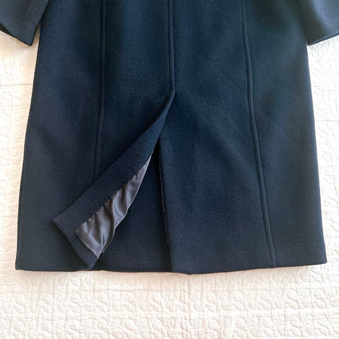 n*o様 スローブイエナ 23AW スタンドコクーンコート ロング ウール ネイ