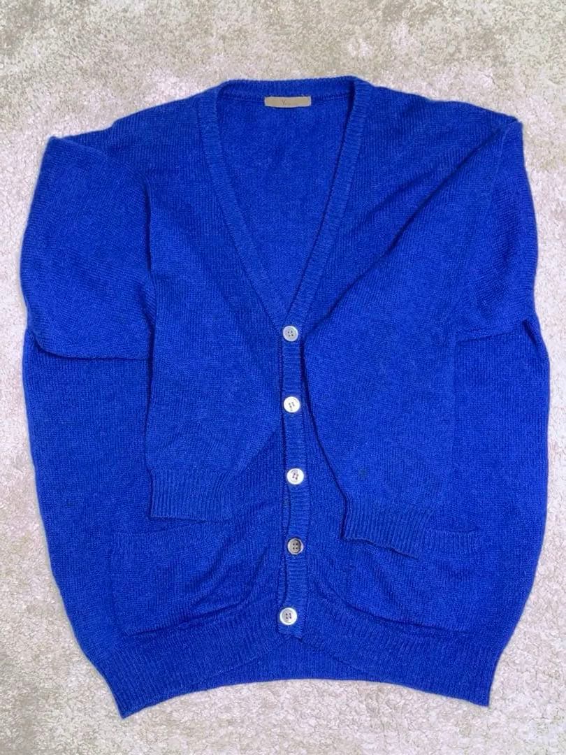 80s vintage Y's for men ウールカーディガン　ブルー日本製