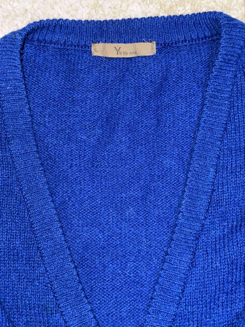 80s vintage Y's for men ウールカーディガン　ブルー日本製