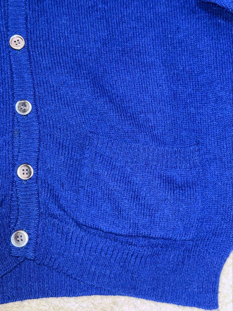 80s vintage Y's for men ウールカーディガン　ブルー日本製