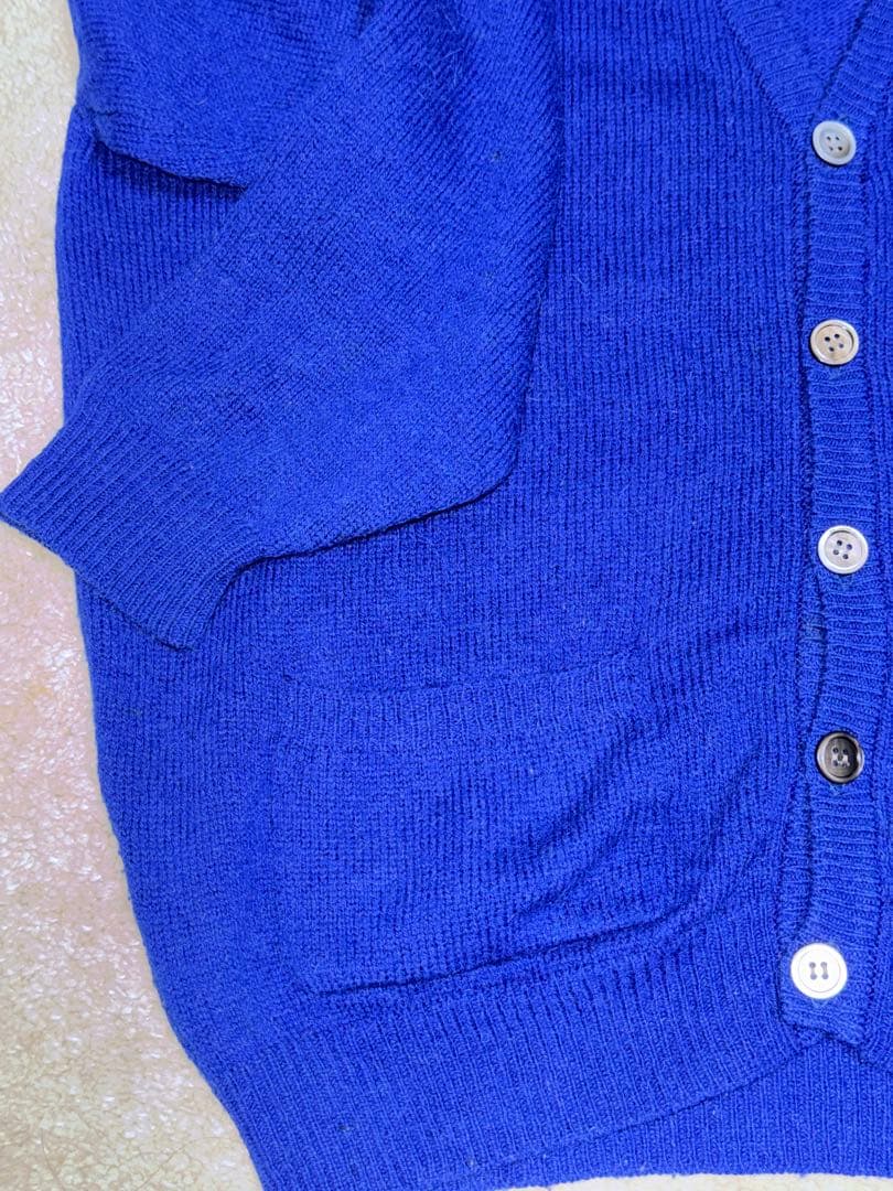 80s vintage Y's for men ウールカーディガン　ブルー日本製
