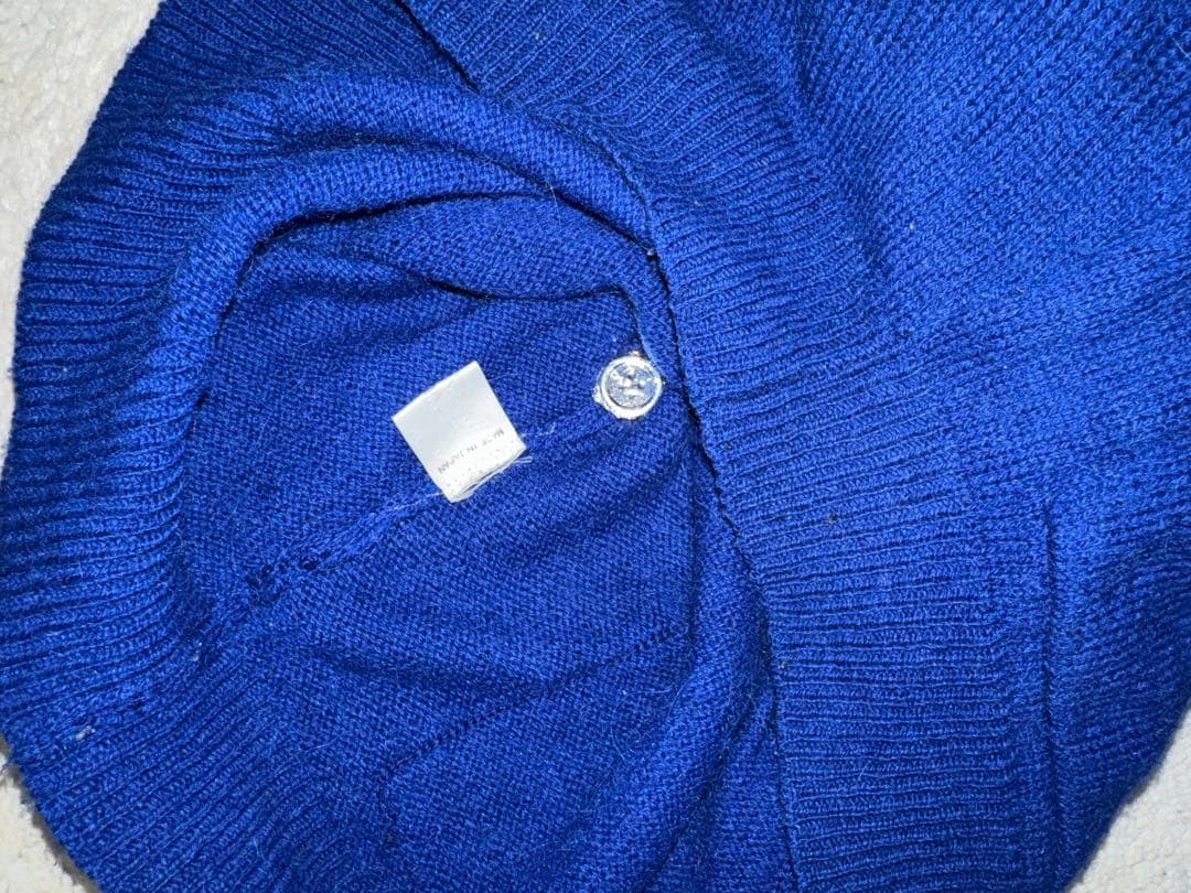 80s vintage Y's for men ウールカーディガン　ブルー日本製